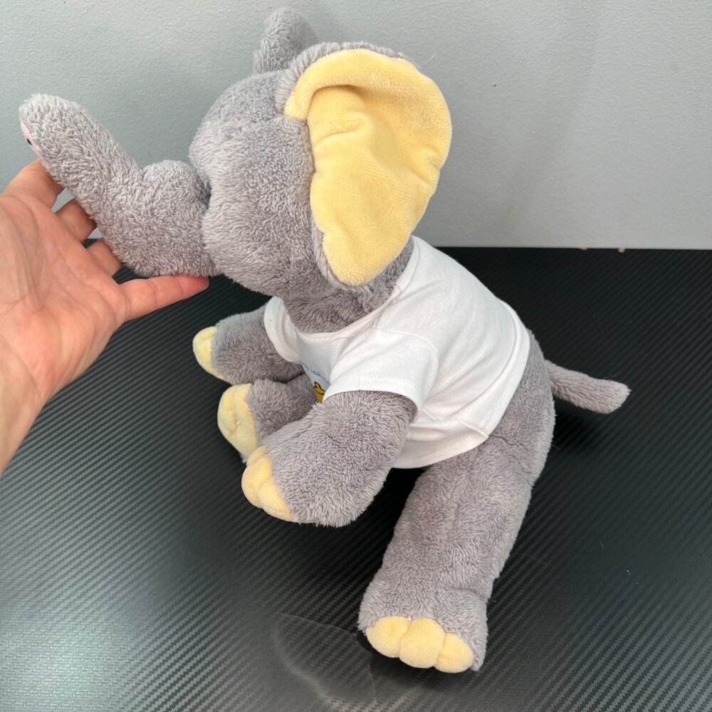 2001 The Bear Factory Gray Plush Elephant Toy With T-Shirt Stuffed Animal - Picture 3 of 11